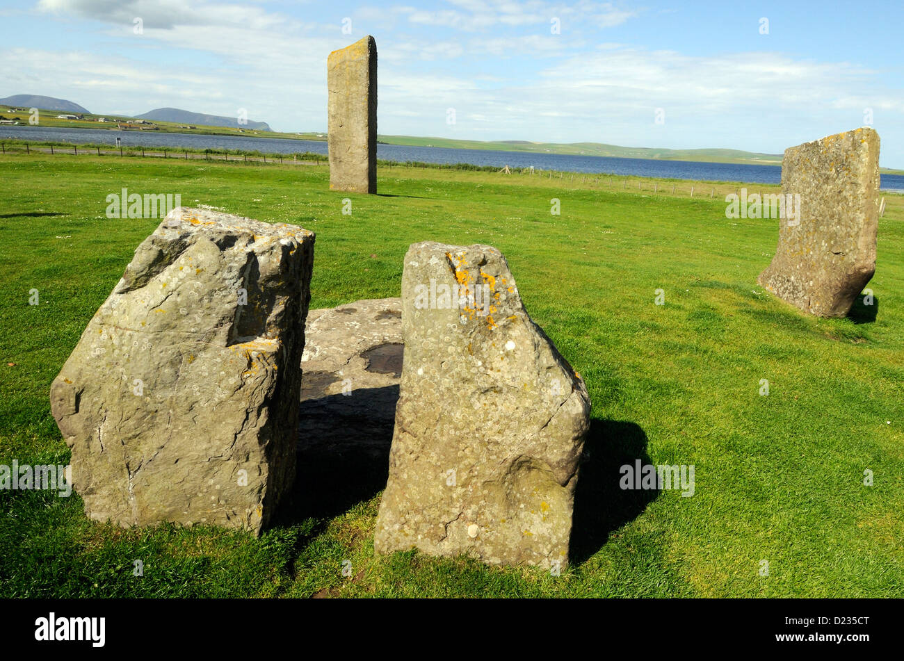 Standing stones of Stenness. Mainland, Orkney, Scotland UK. Stock Photo