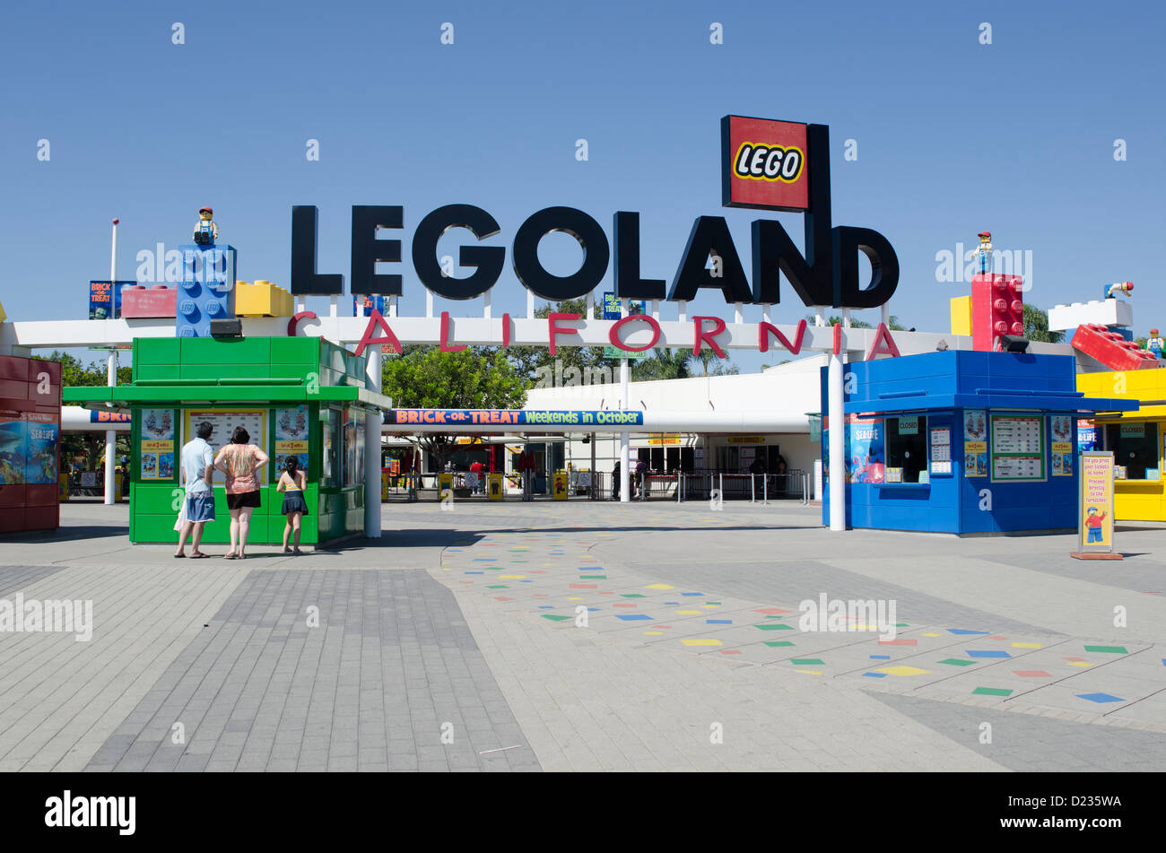 The entrance to Legoland California Resort amusement theme park, San Diego, California, USA Stock Photo