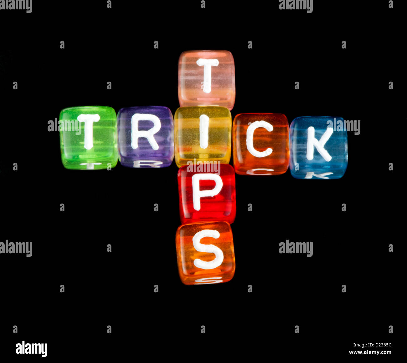 Crossword Tips and Tricks. Black isolated cubes Stock Photo - Alamy