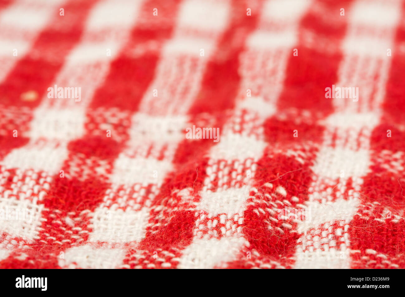 Plaid tea red towel background Stock Photo