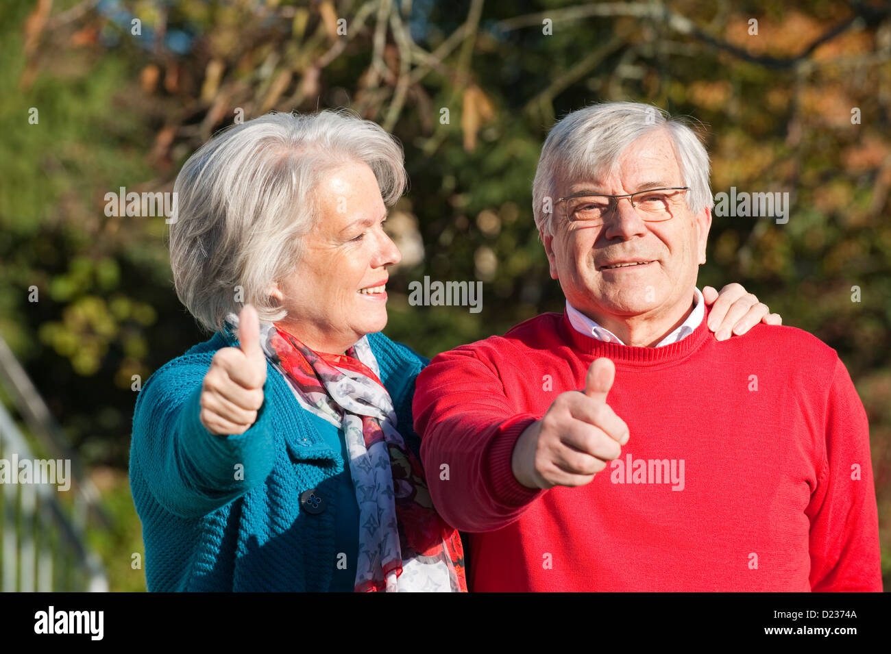 Happy senior couple in nature Stock Photo - Alamy