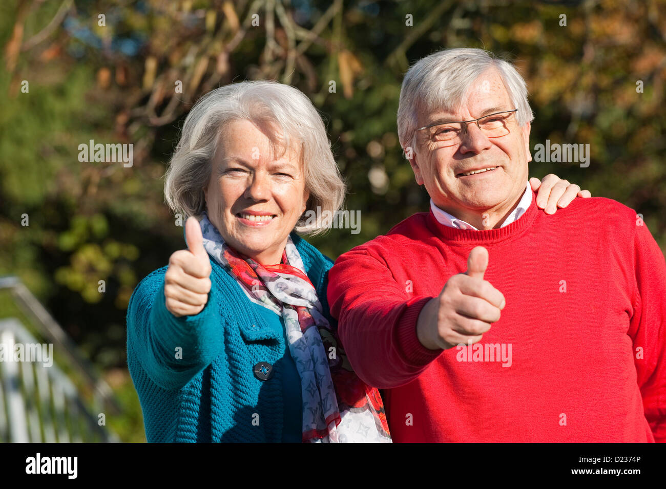 Happy senior couple in nature Stock Photo - Alamy