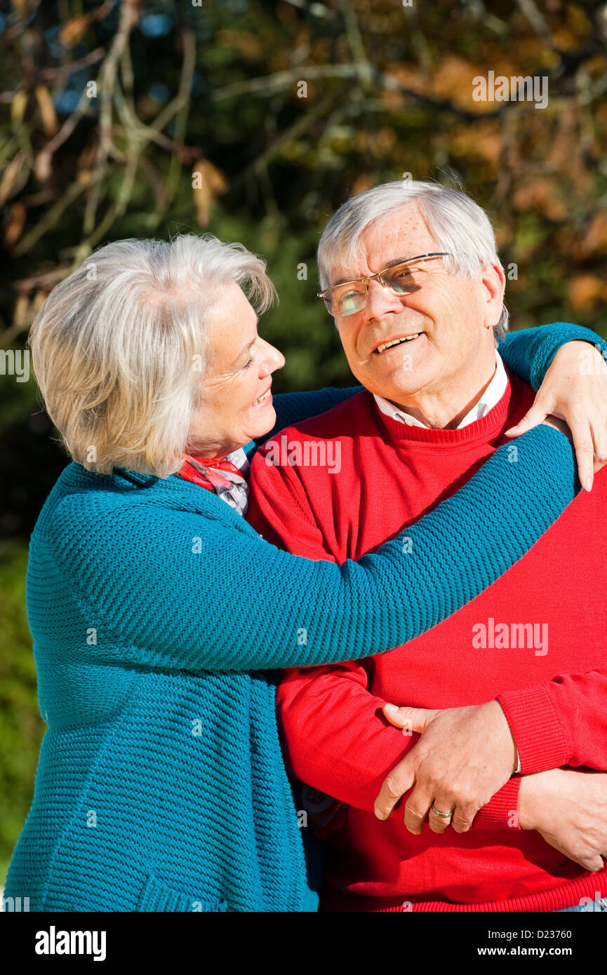 Happy senior couple in nature Stock Photo - Alamy
