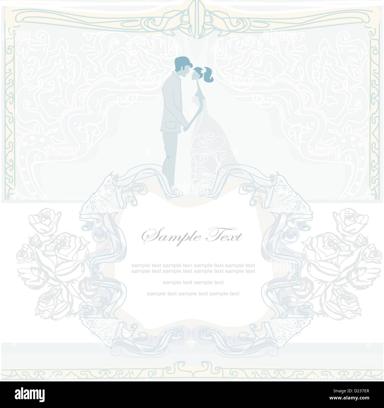 elegant wedding invitation with wedding couple Stock Photo - Alamy