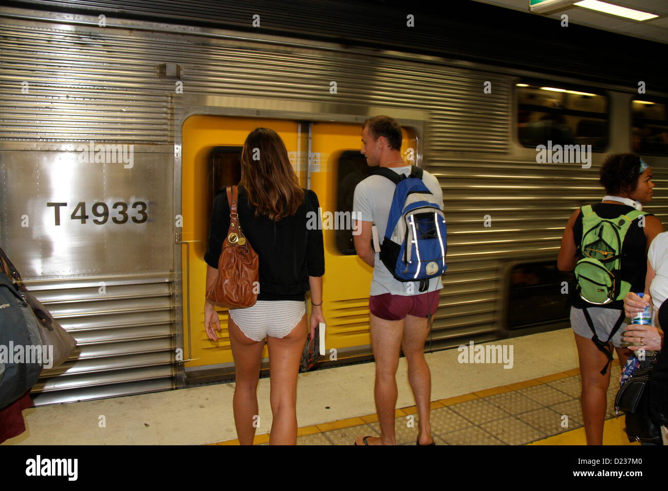 Sydney, Australia. 13th Jan, 2013. The 2013 World ‘No Pants Subway Ride