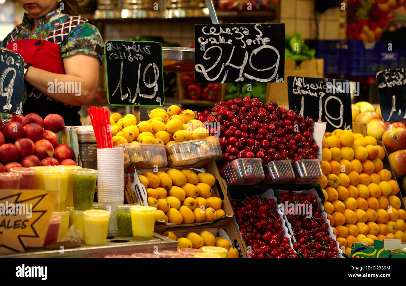 Fruit market in Barcelona, Spain Stock Photo Alamy