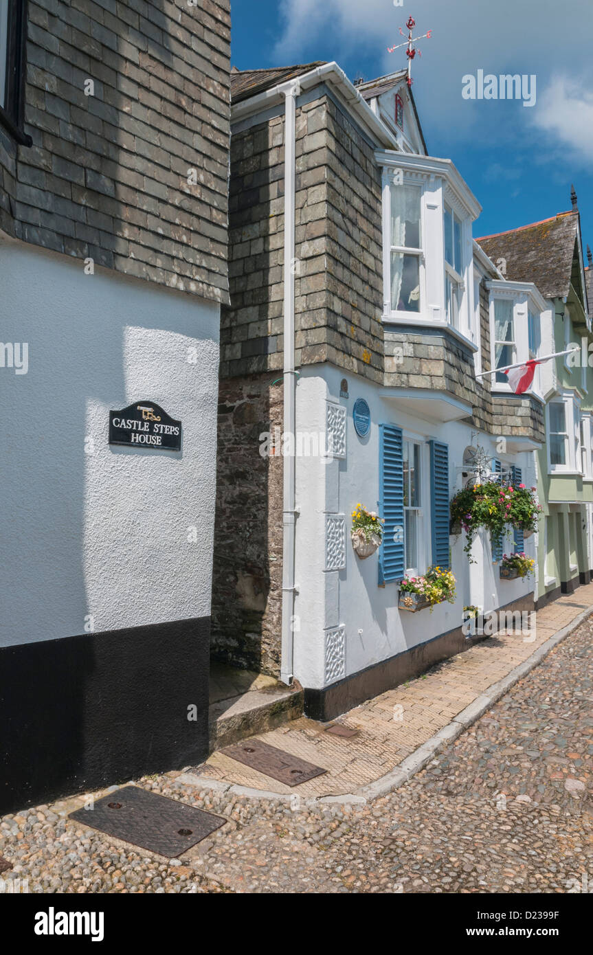 Colourful houses Bayards Cove Dartmouth Devon England Stock Photo Alamy