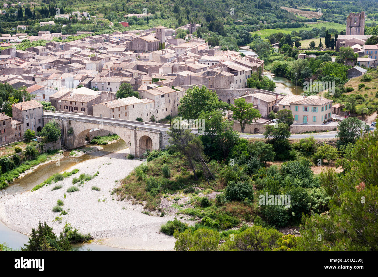 Lagrasse, France: The village of Lagrasse in the department of the Aude in the Languedoc-Roussillon region Stock Photo