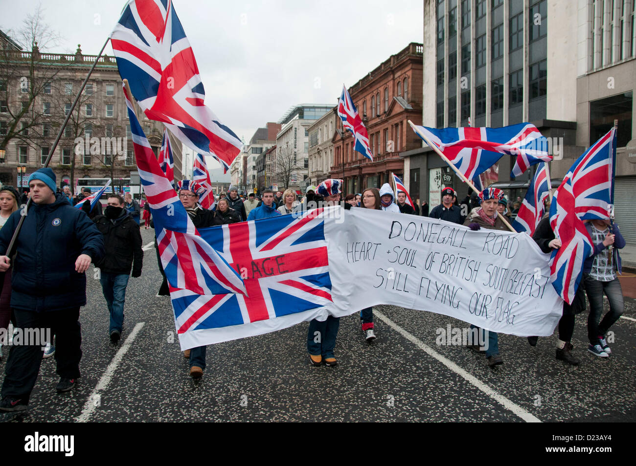 Belfast City Hall Protest High Resolution Stock Photography and Images
