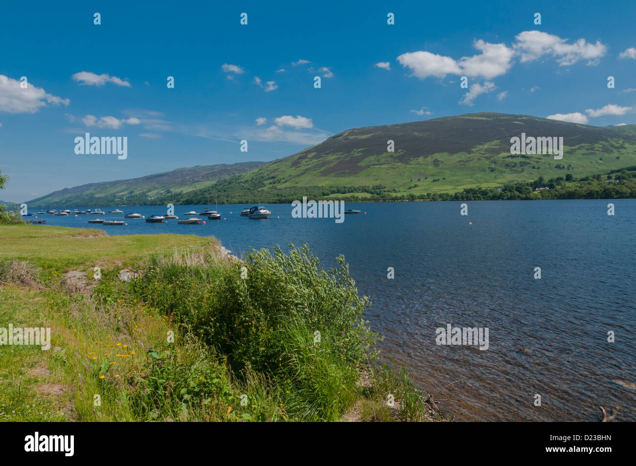 Boats on Loch Earn at Lochearnhead Stirling District Scotland Stock Photo Alamy