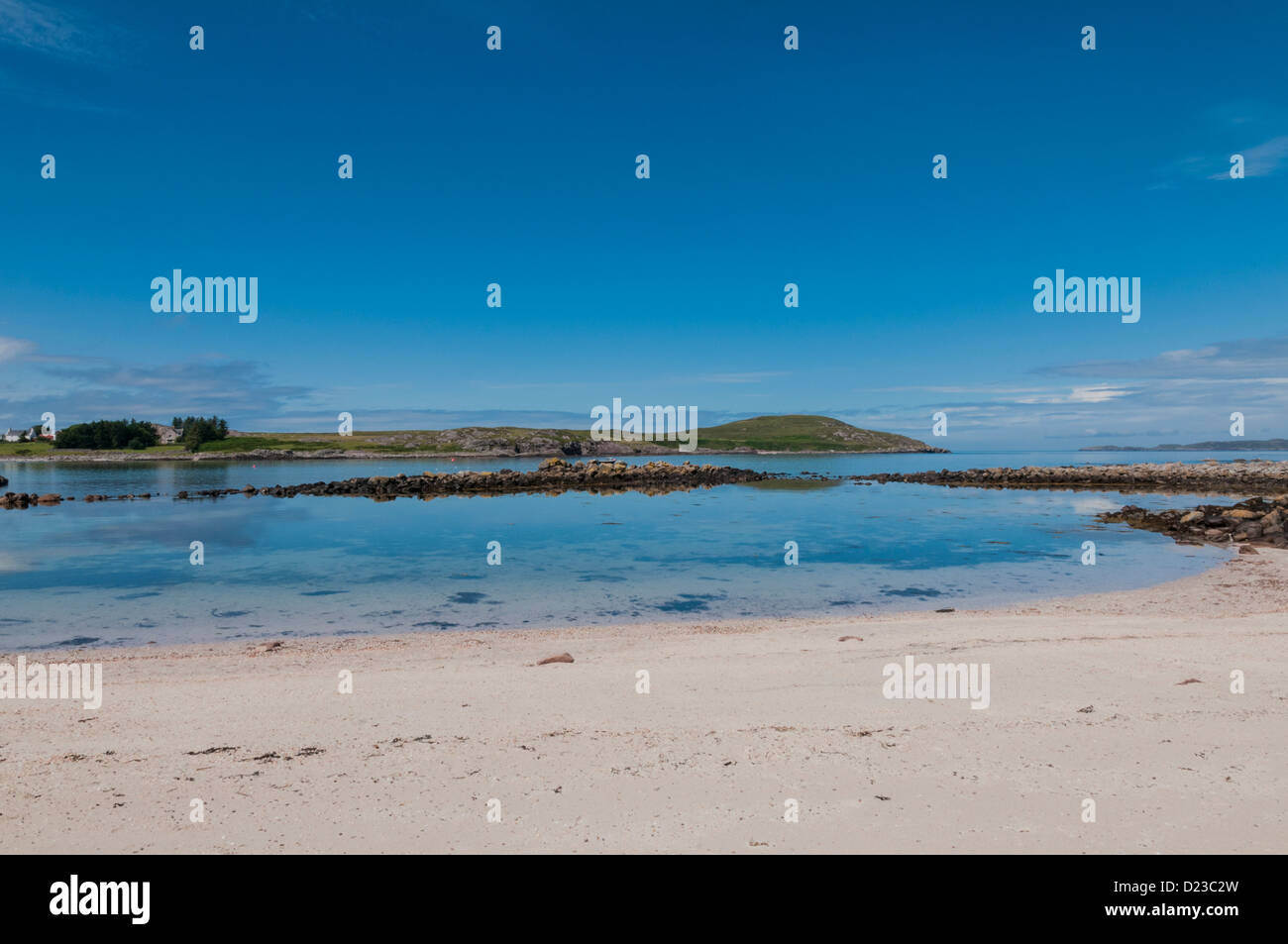 Mellon Udrigle Beach in summer with blue sky nr Laide Ross & Cromarty Highland Scotland Stock Photo