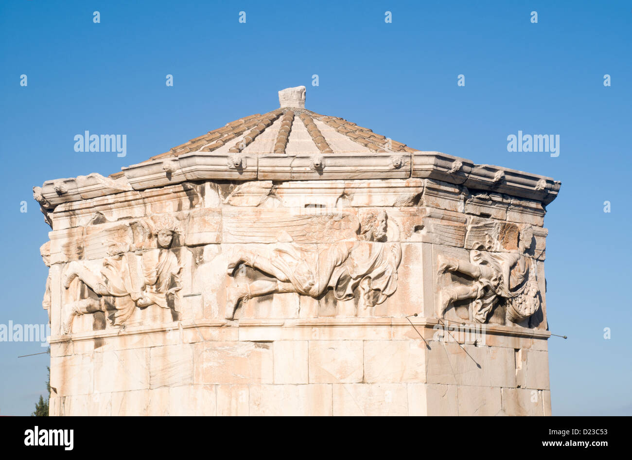 Greece, Athens, The Roman Agora, The Tower of the Winds (AERIDES) Stock Photo