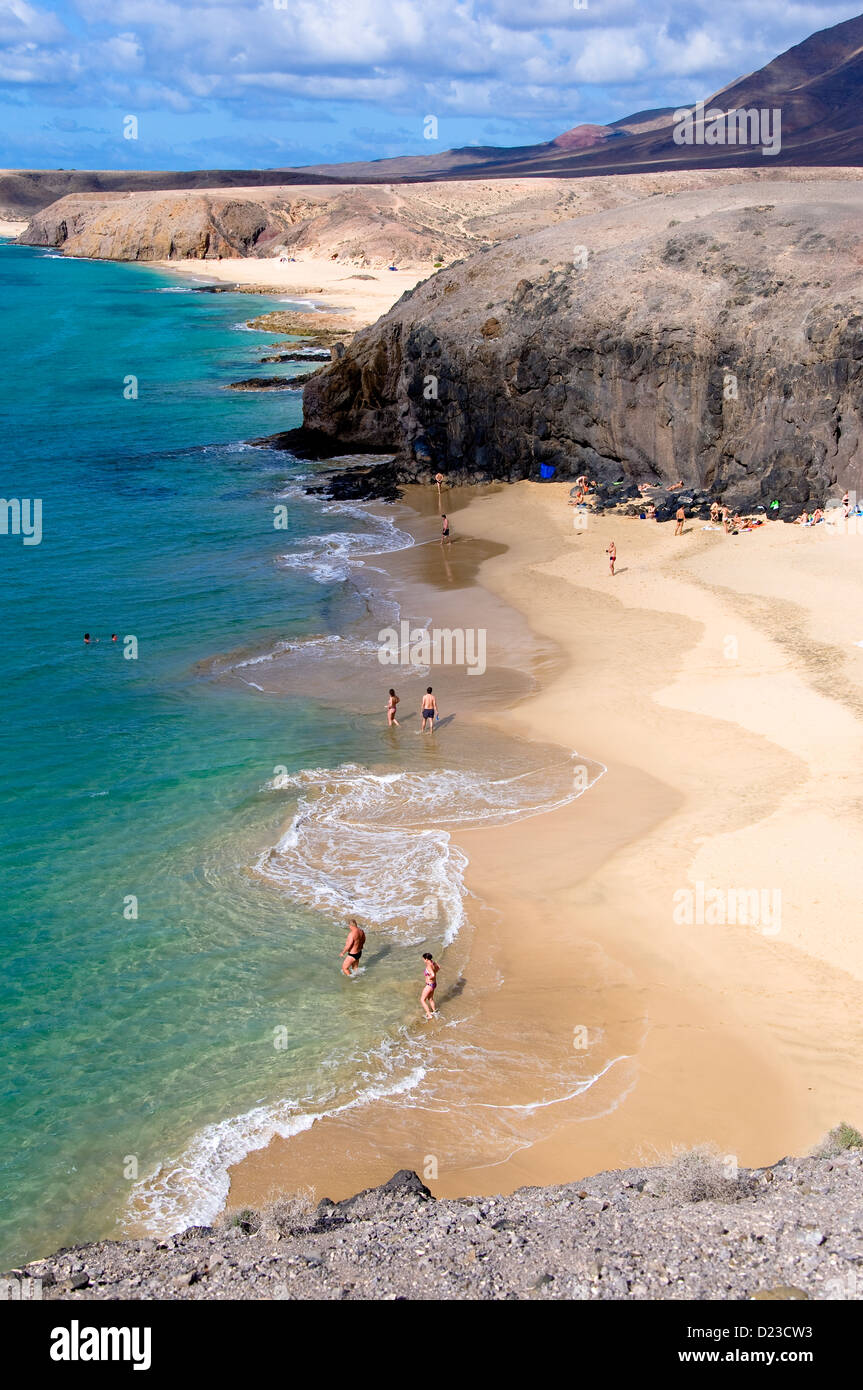 Playa del Pozo, Papagayo, Lanzarote, Canary Islands, Spain Stock Photo
