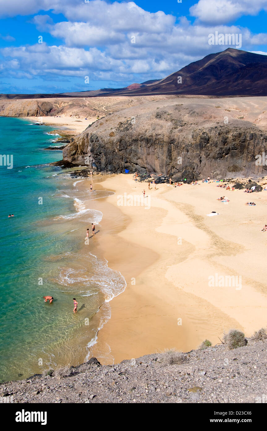 Playa del Pozo, Papagayo, Lanzarote, Canary Islands, Spain Stock Photo