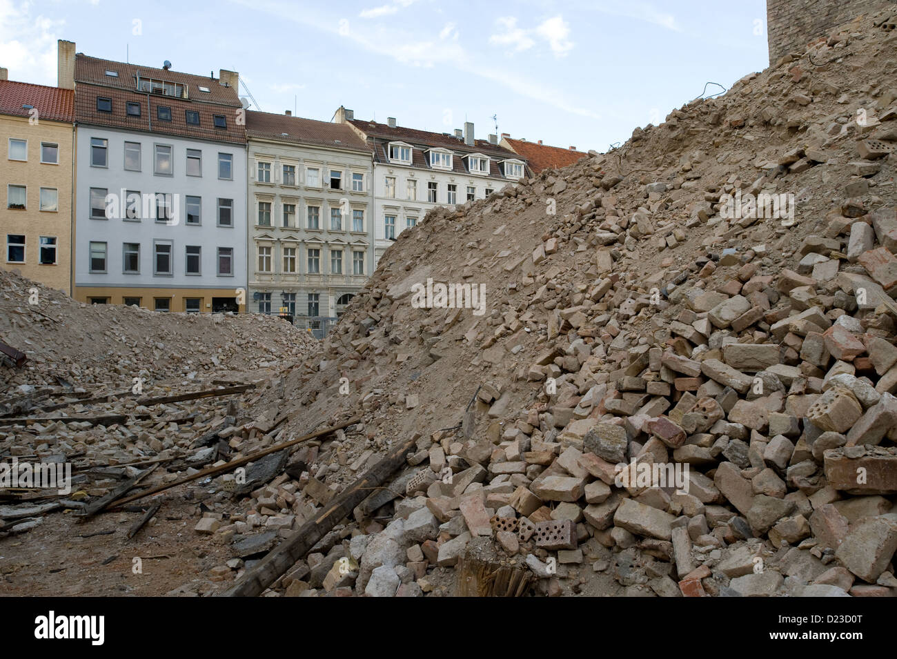 Berlin, Germany, demolition of houses in the Berlin Linienstrasse Stock Photo