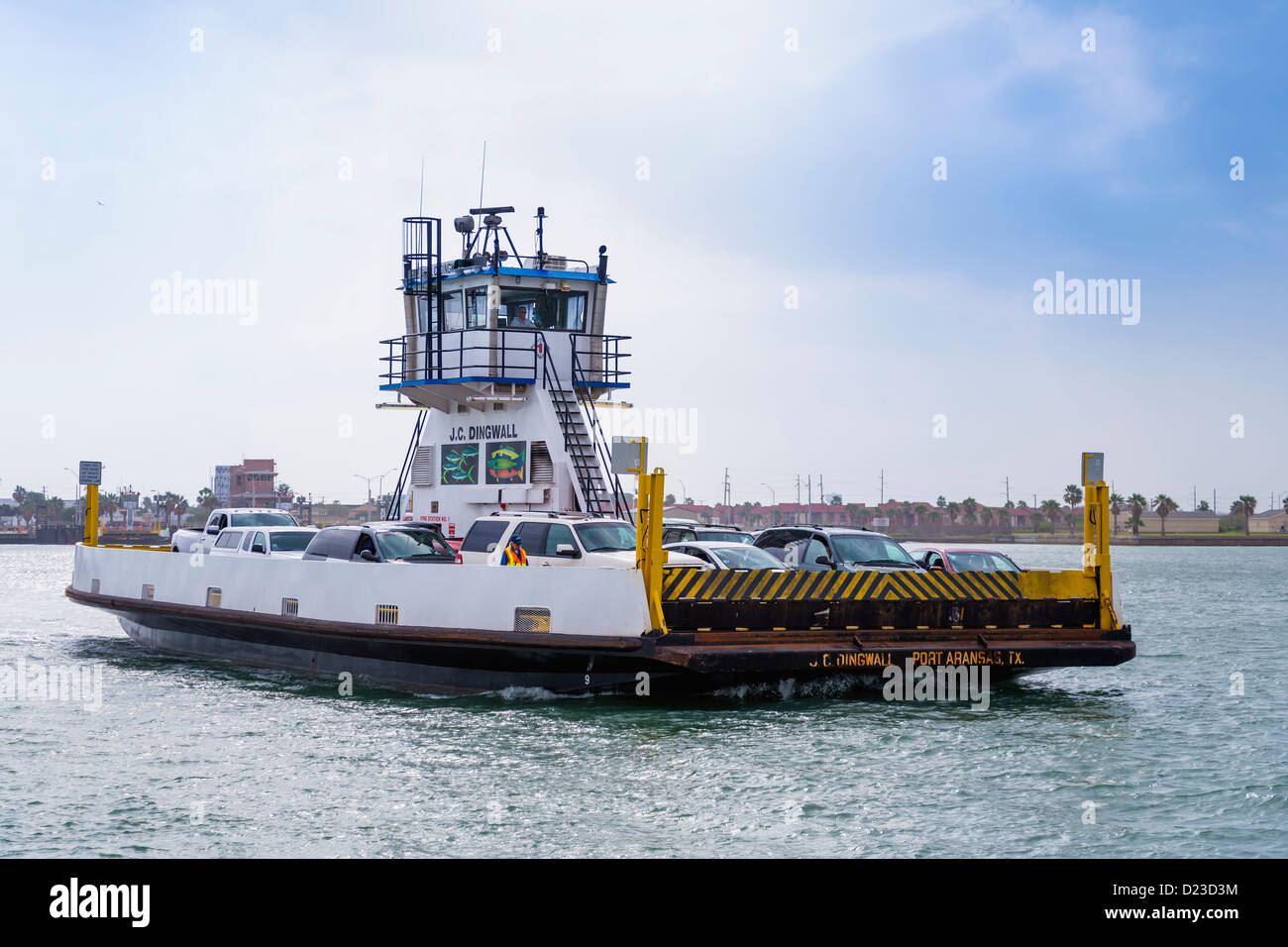 Ferry from Port Aransas, Mustang Island to Aransas Pass, Texas, USA Stock Photo