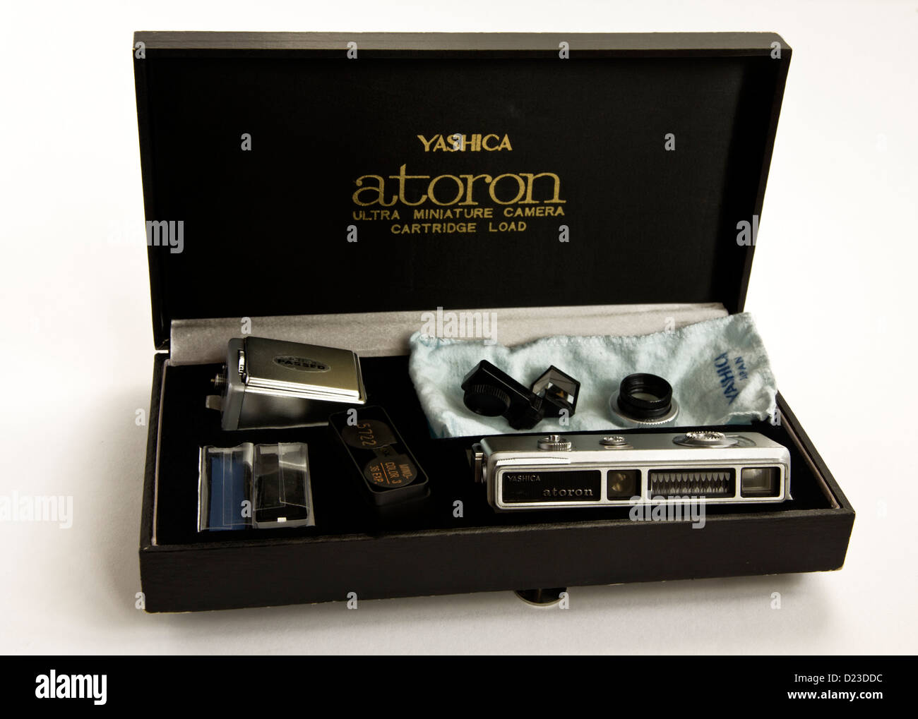 Vintage miniature Film Camera presentation box Stock Photo