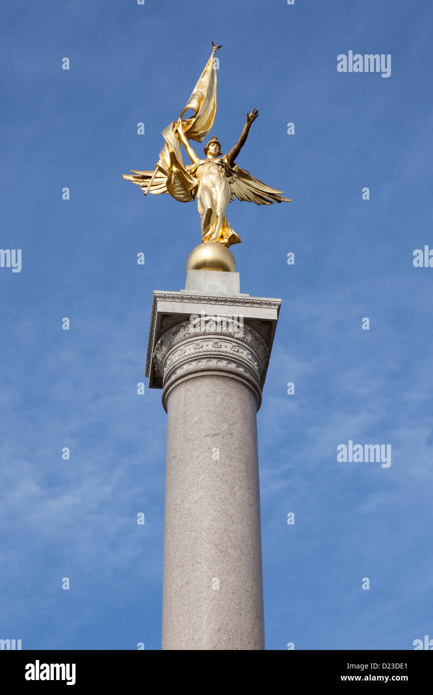 First Division Monument Washington DC against Blue Sunny Sky Stock Photo