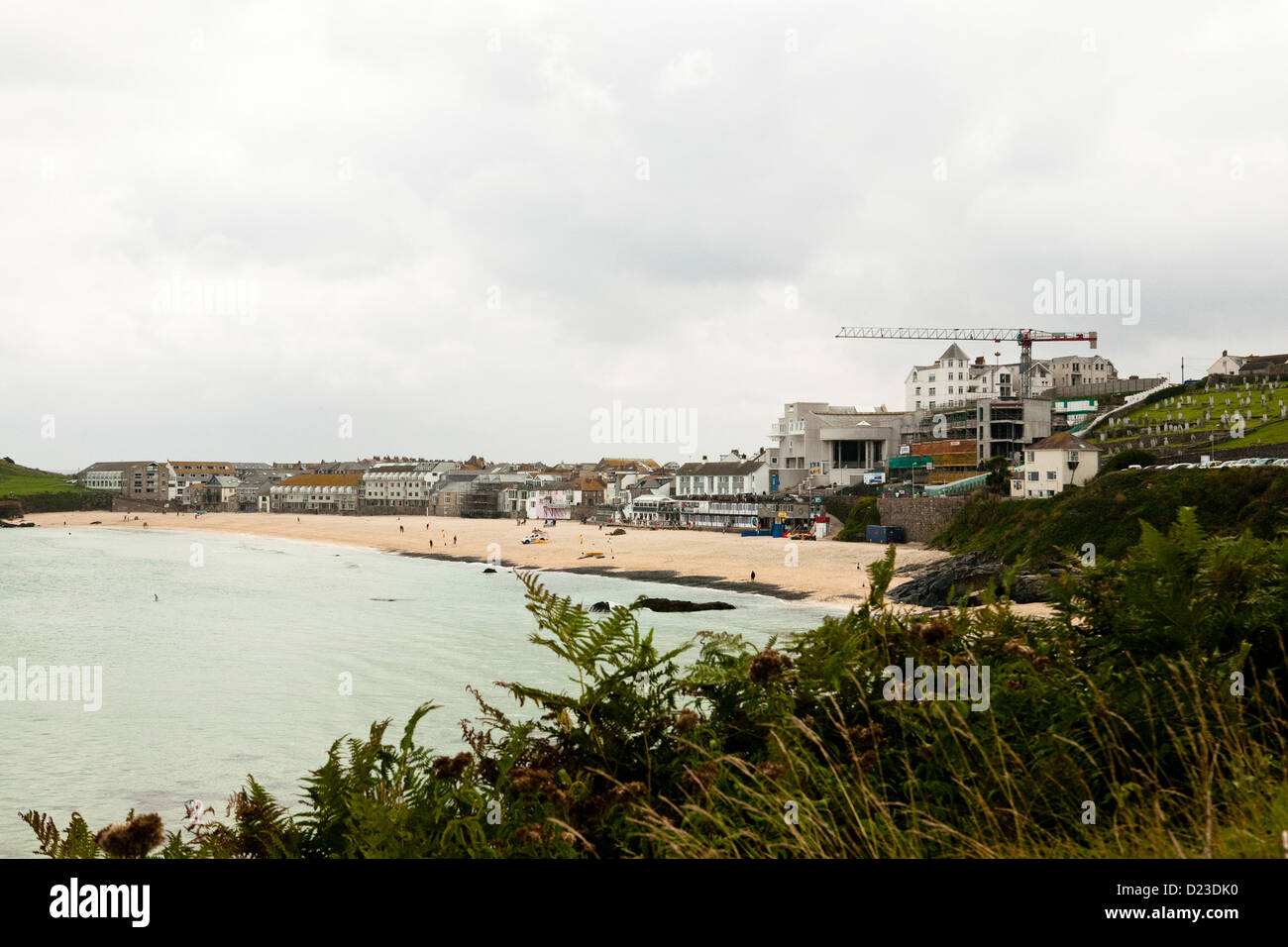 Coastal views at St Ives, Cornwall towards Porthmeir Stock Photo