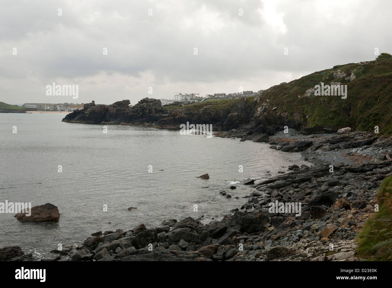 Rocky Coastal views at St Ives, Cornwall Stock Photo