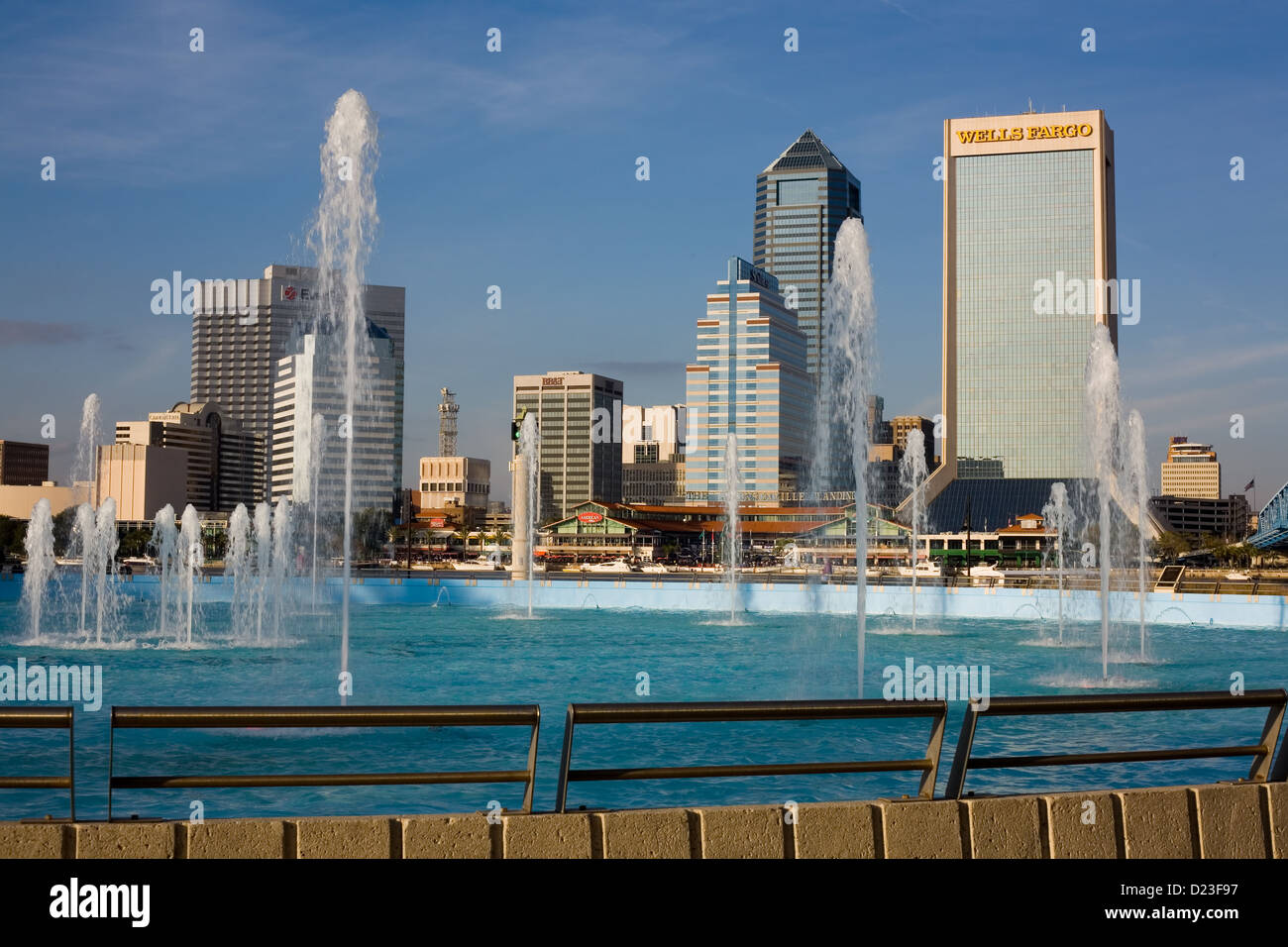 Friendship Fountain in Downtown Jacksonville Florida Stock Photo