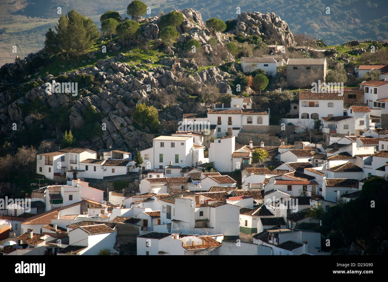 Montejaque. The white village of montejaque in Andalusian inland, Spain. Stock Photo