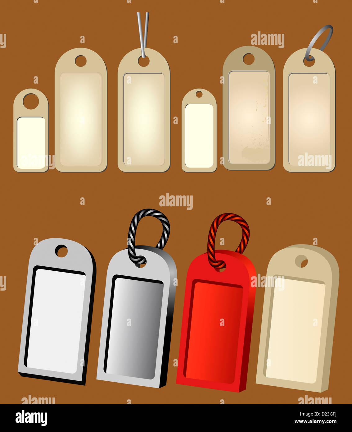 various hang tags labels price tickets Stock Photo Alamy