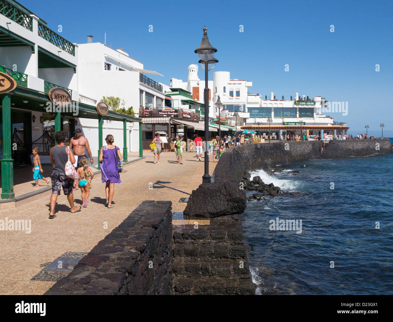 Playa Blanca sea front and coastal promenade, Lanzarote Stock Photo Alamy