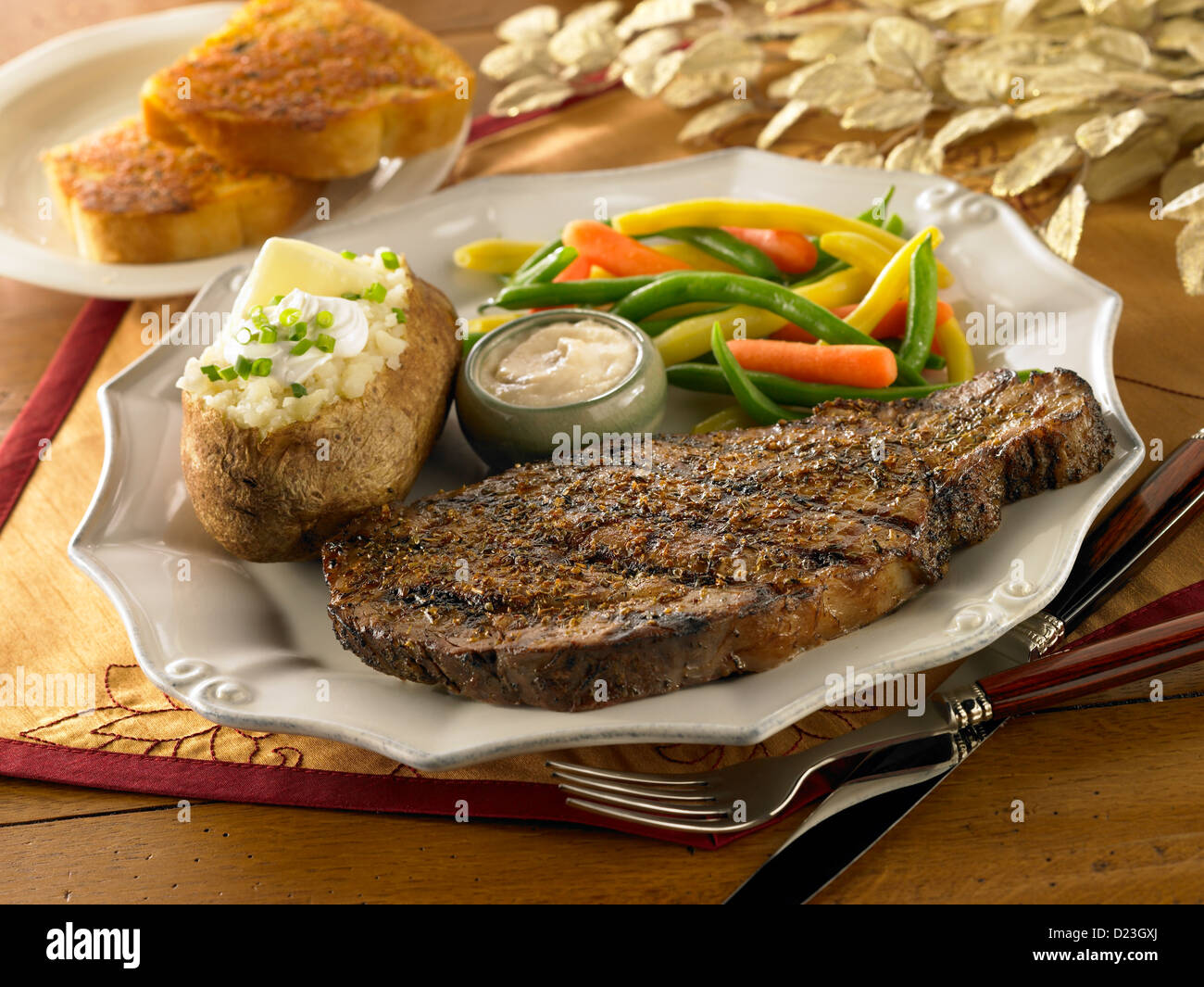 Prime rib dinner Stock Photo Alamy
