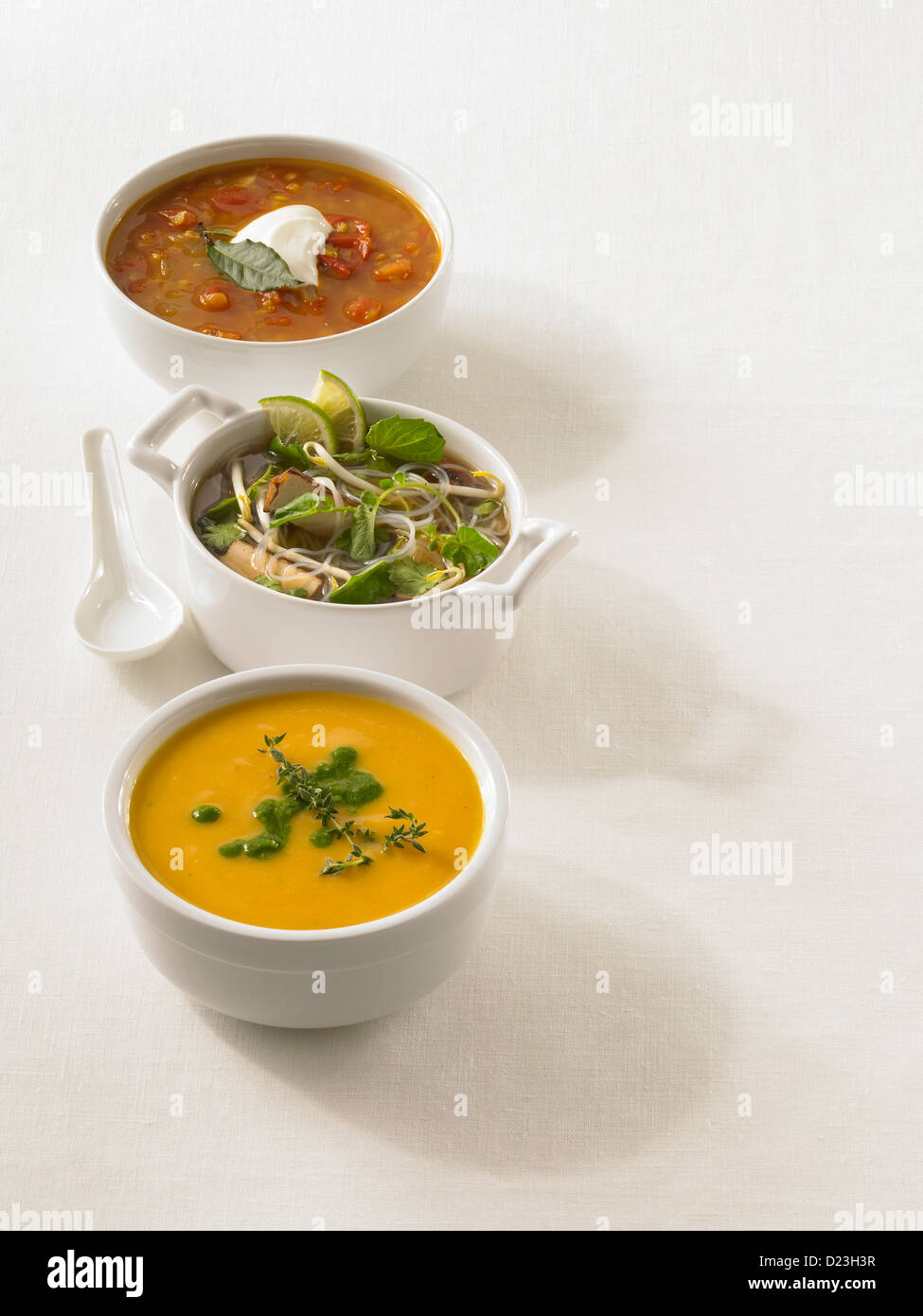 Variety of soups Stock Photo - Alamy