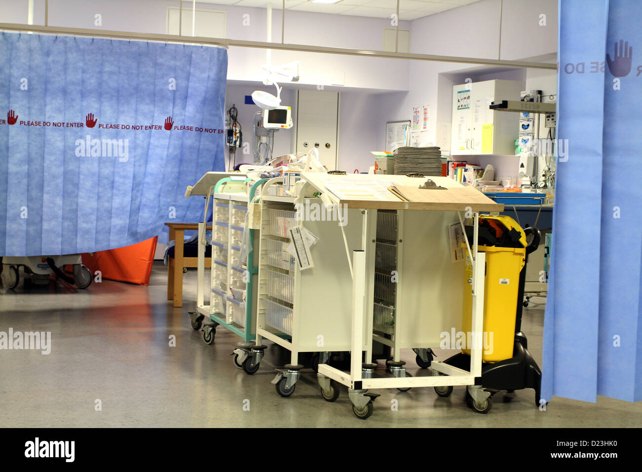 January 2013 - British Hospital ward work station Stock Photo