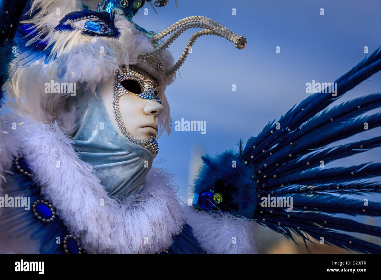 A masked man at the Carnival in Venice, Veneto, Italy Stock Photo