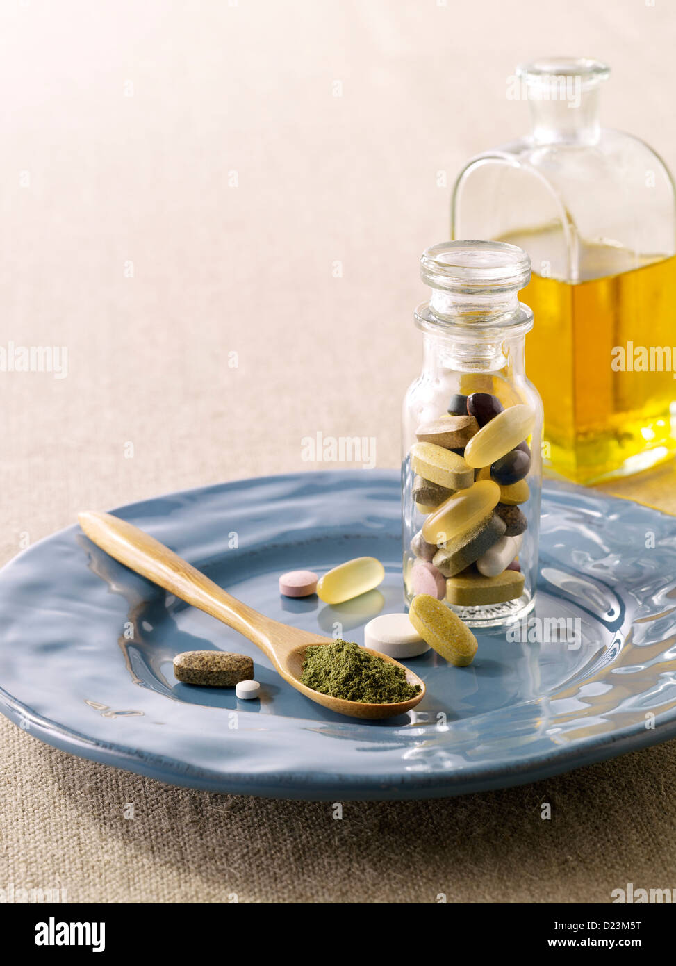 Supplements and vitamins Stock Photo