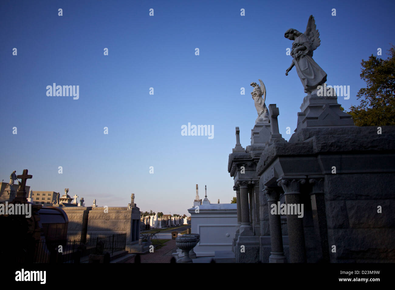 Angels guard the above ground cemeteries of New Orleans Stock Photo