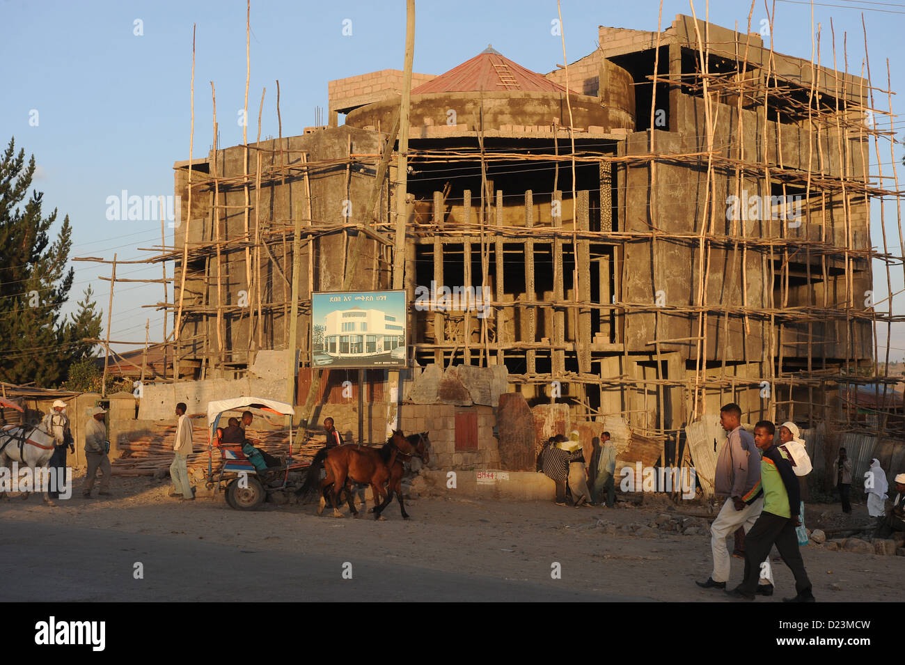 Gondar, Ethiopia, shell of a house Stock Photo Alamy