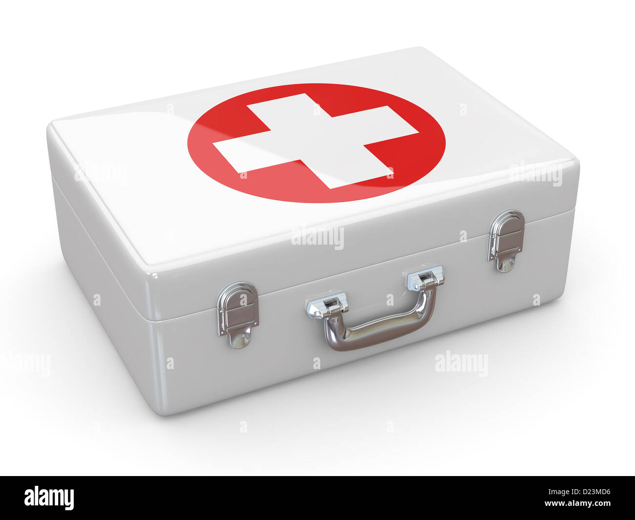 First aids. Medical Kit on white isolated background. 3d Stock Photo