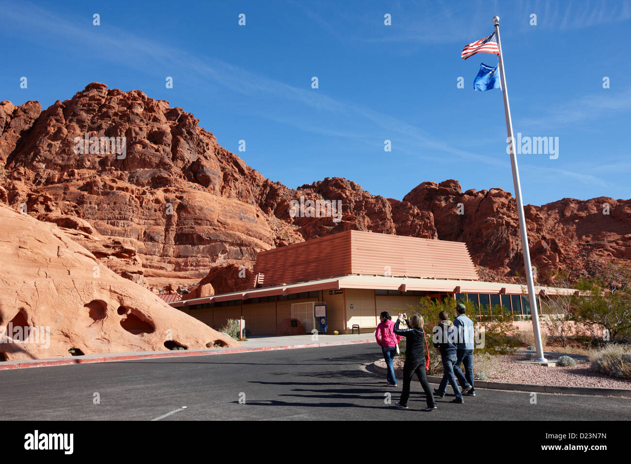 tourists at the valley of fire state park visitors center nevada usa Stock Photo
