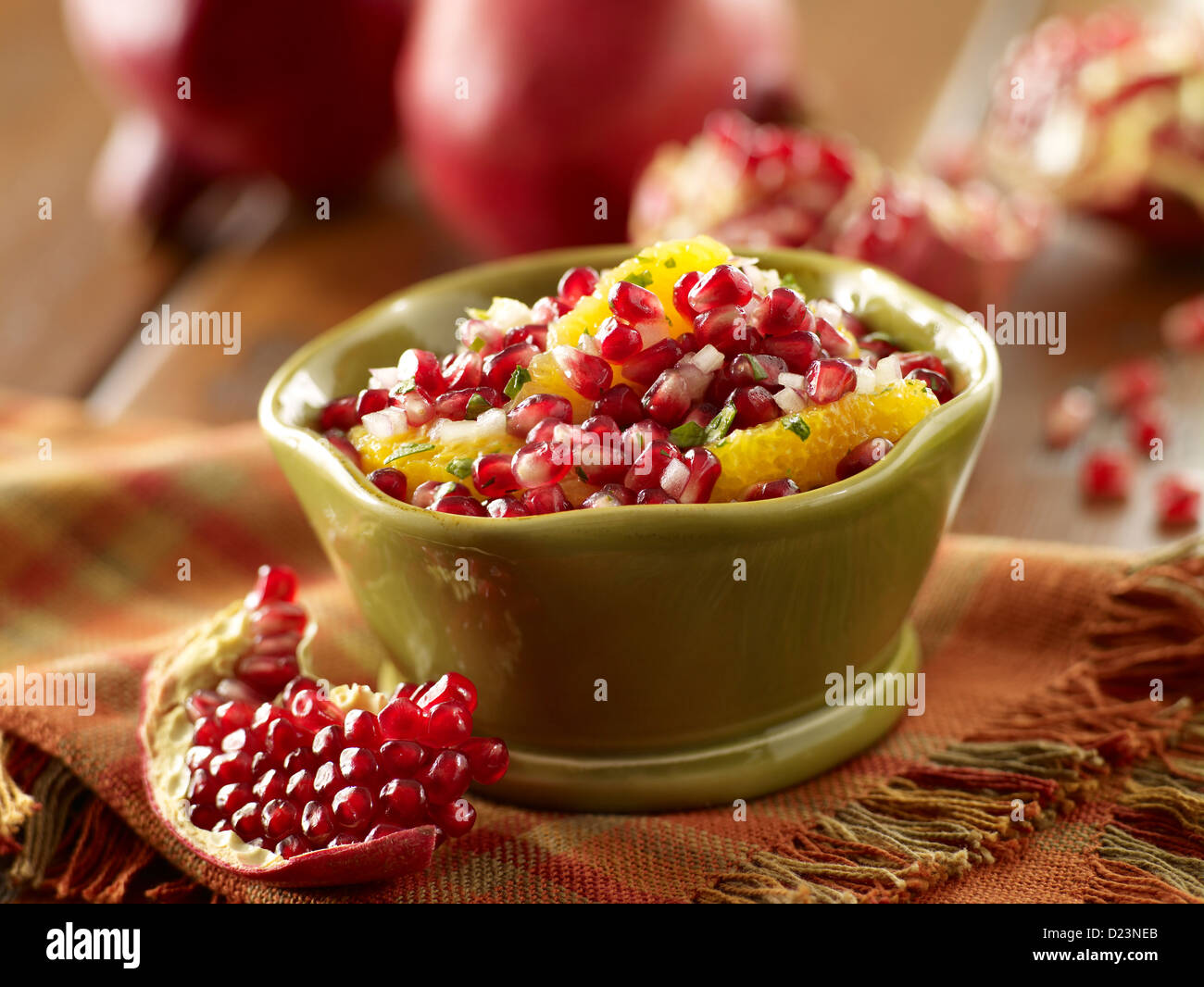 Pomegranate and citrus salsa Stock Photo