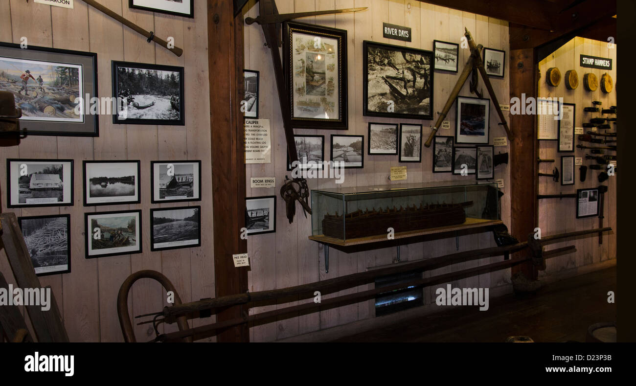 Exhibit in the Camp 5 Logging Camp Museum in Laona, Wisconsin Stock Photo Alamy