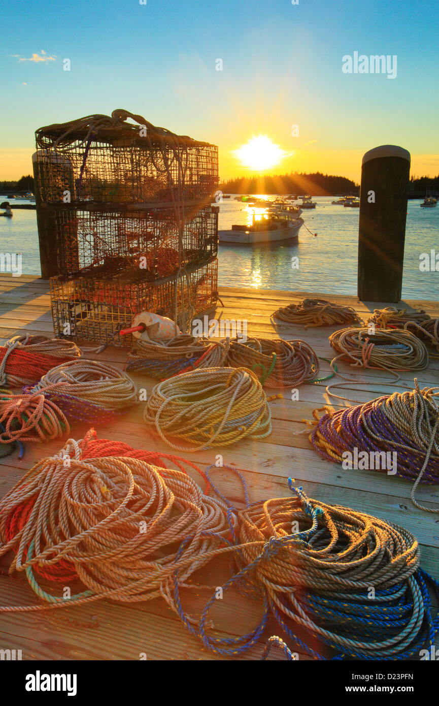 Sunset, Carvers Harbor, Vinalhaven, Maine, USA Stock Photo Alamy