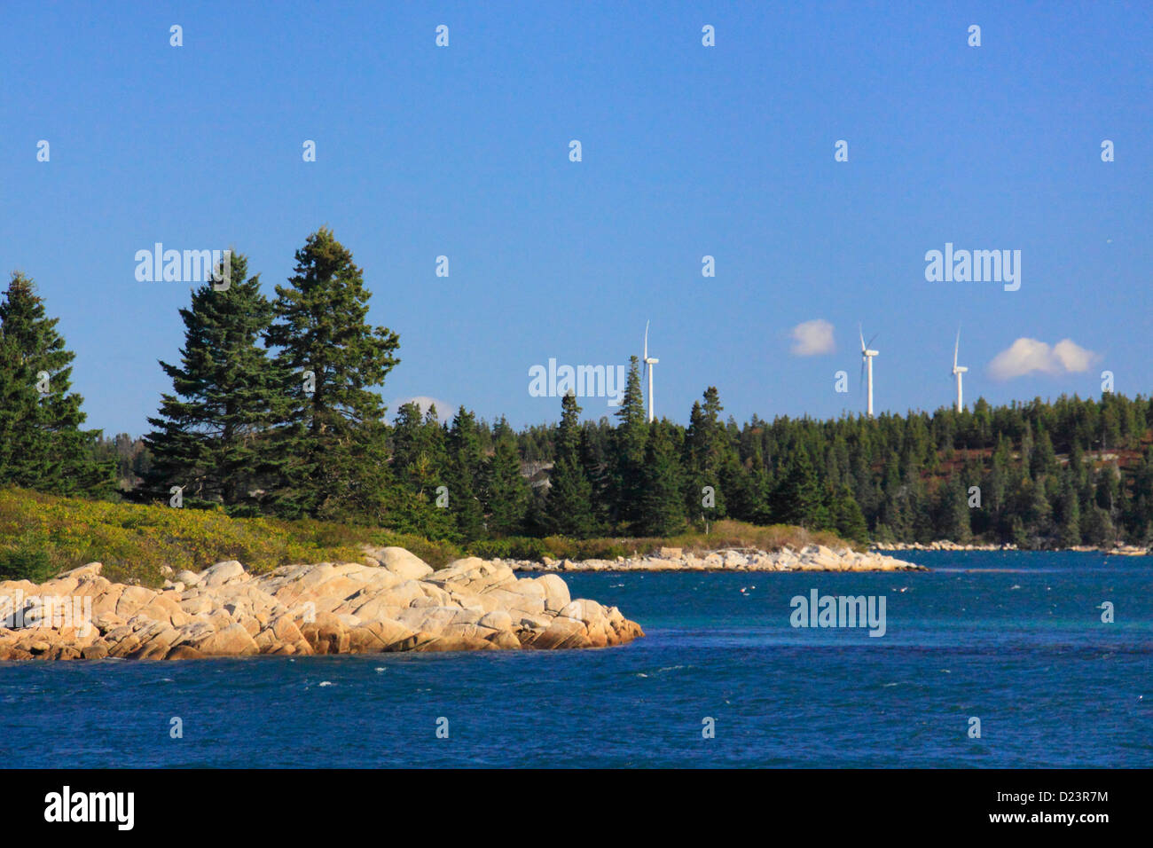Fox Islands Electric Cooperative Wind Turbines, Vinalhaven Island, Maine, USA Stock Photo Alamy