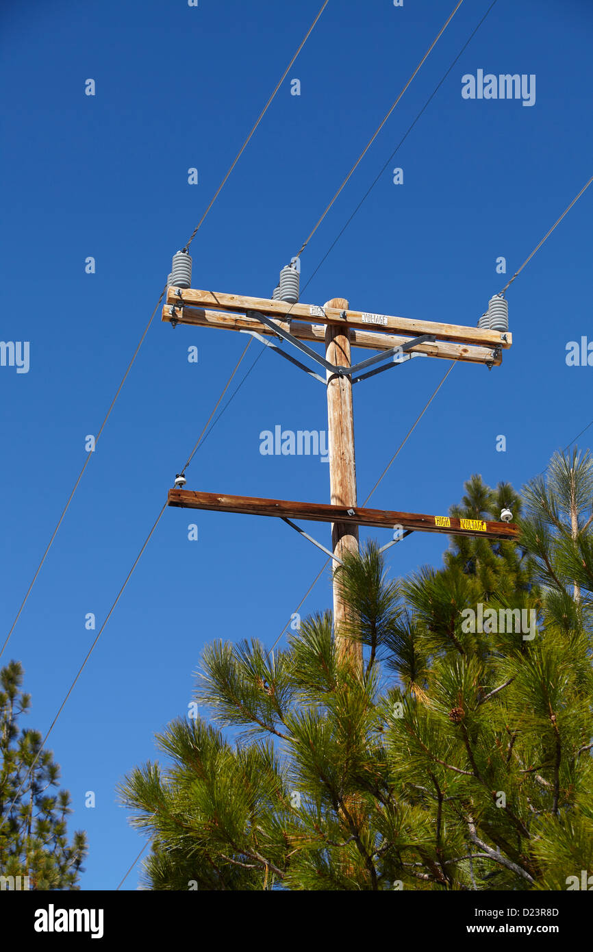High voltage wires Stock Photo