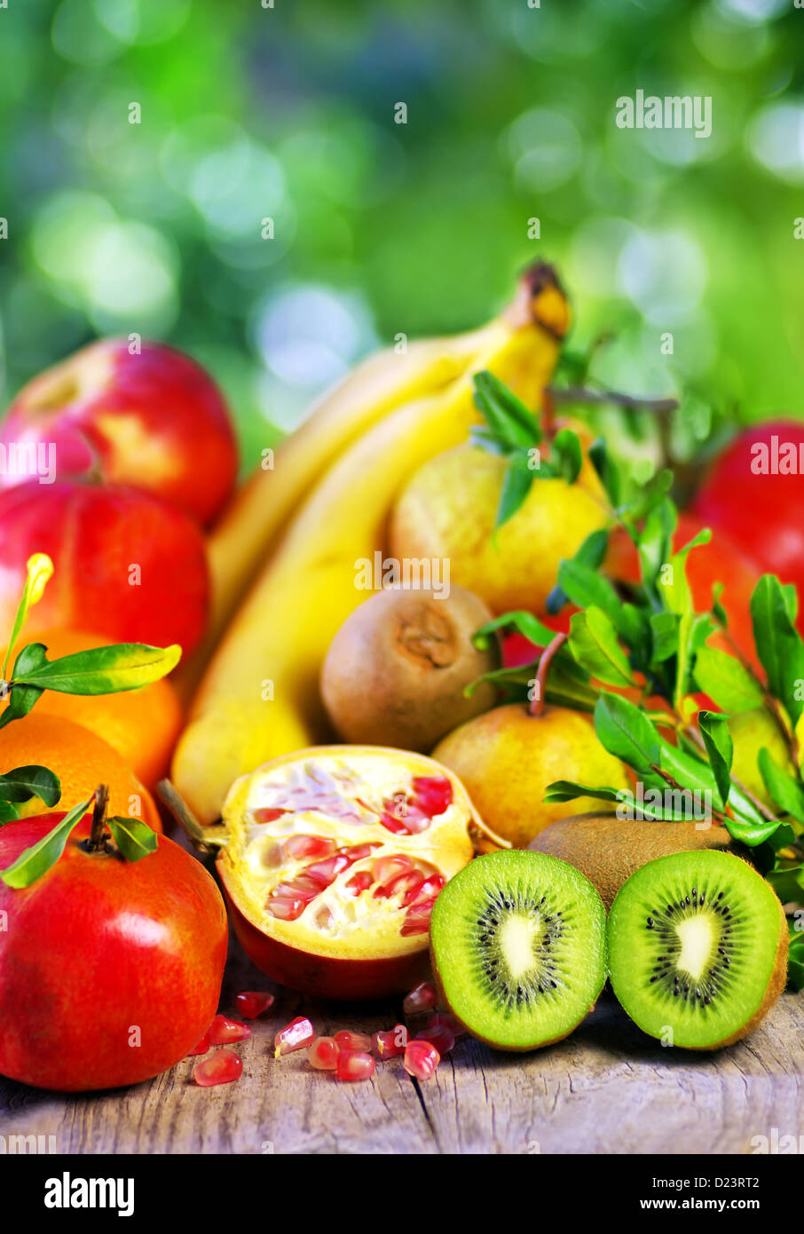 Kiwi , pomegranates and variety fruits Stock Photo Alamy
