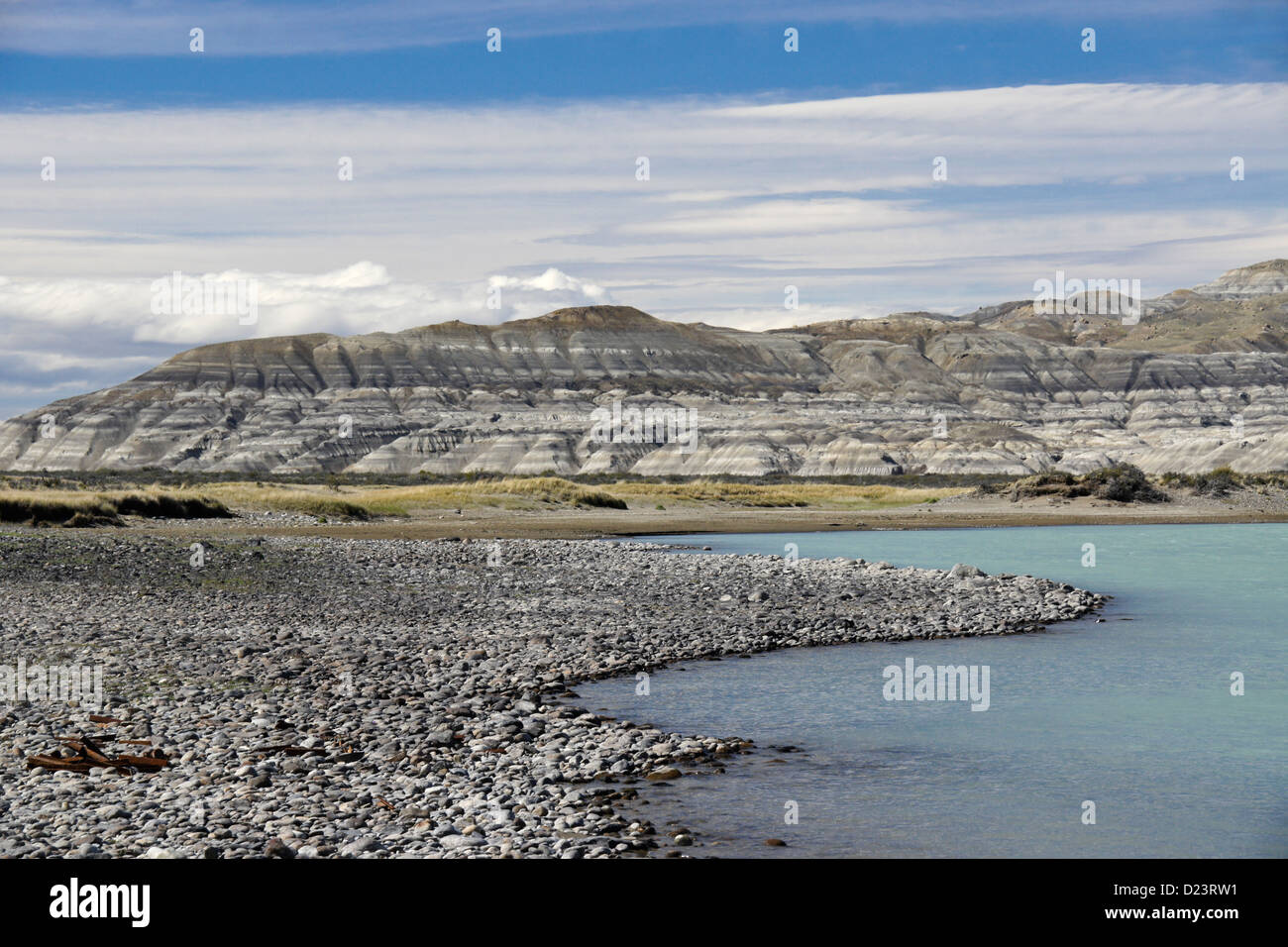 La Leona River and beautiful landscape, Patagonia, Argentina Stock Photo