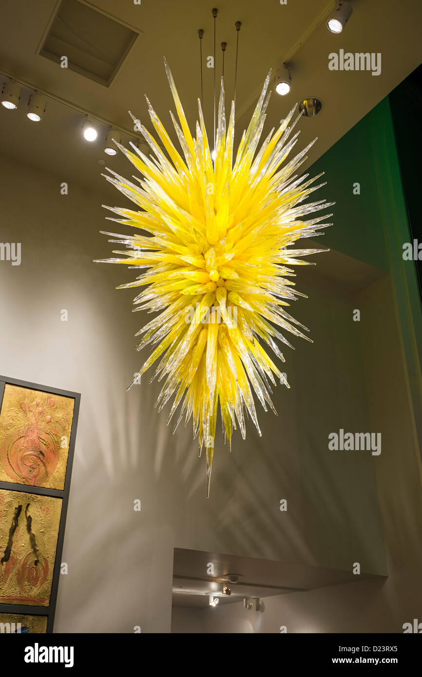 Sculptures of world renowned artist Dale Chihuly at Gallery Row in