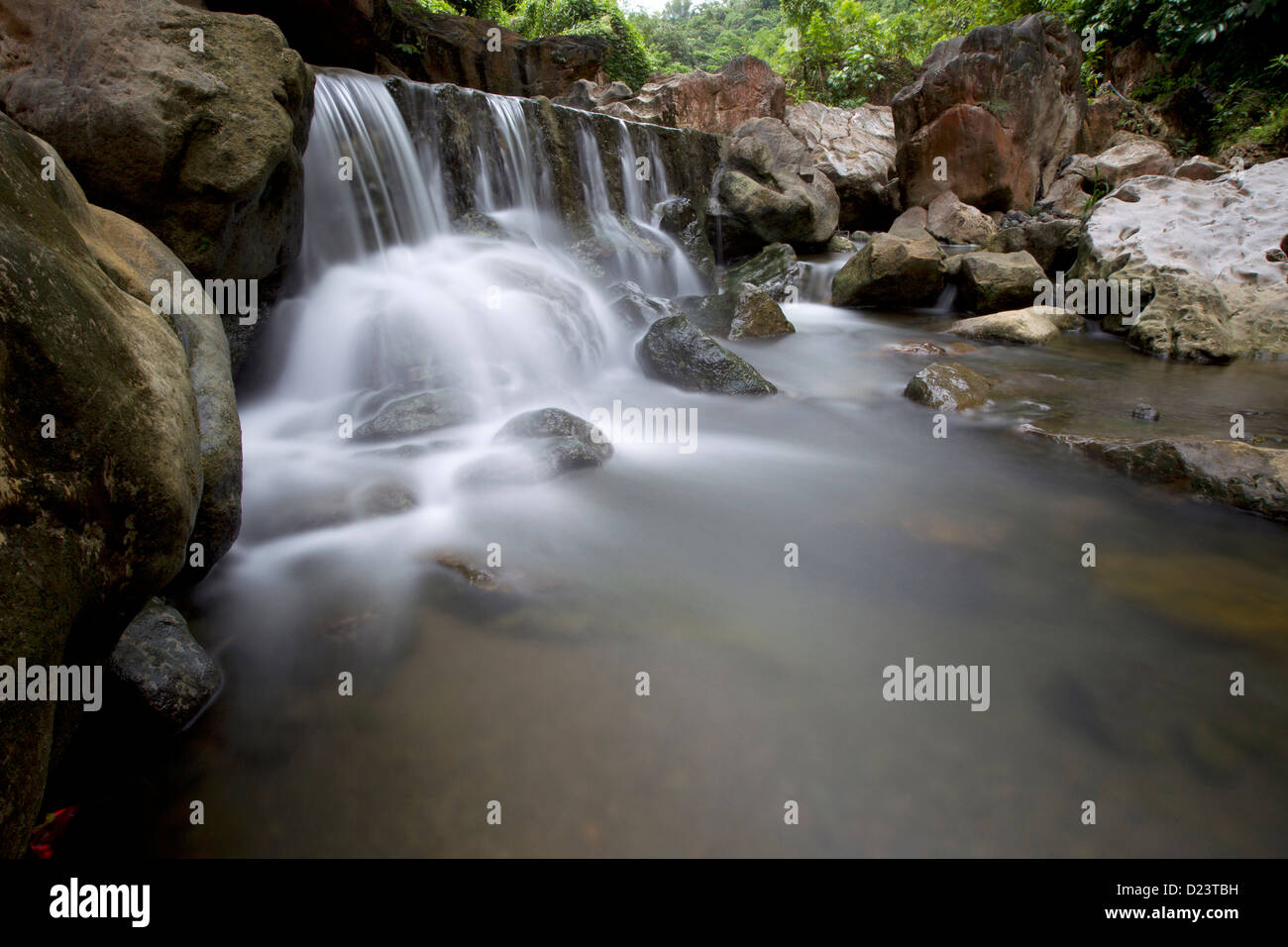 Waterfall,ND400 filter exposure,f16, 25secs, ASA 100 Stock Photo