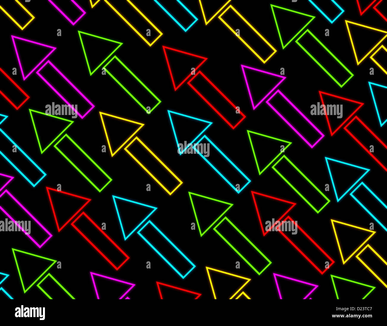 3d render glowing blue arrows hi-res stock photography and images - Alamy