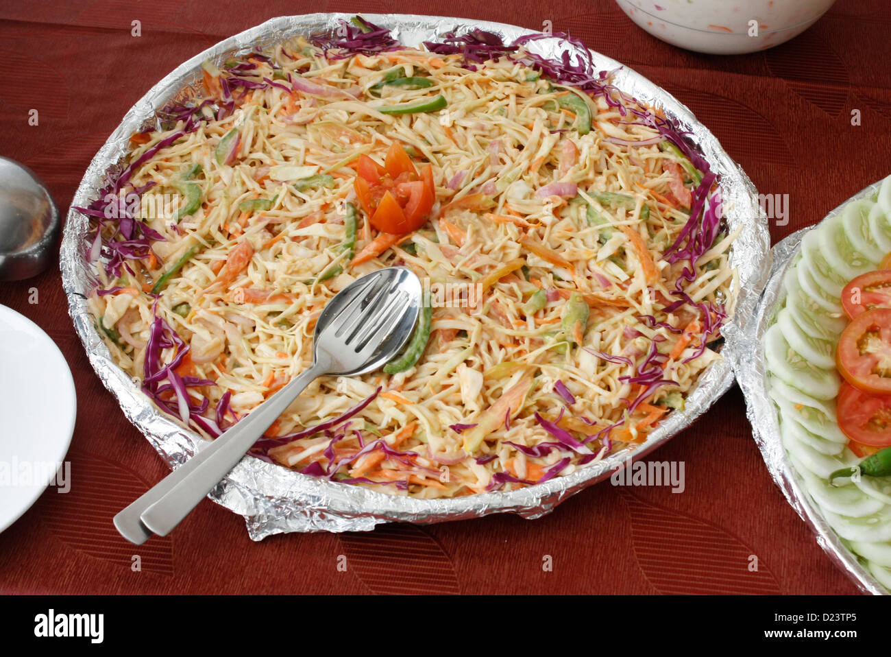 A decorated salad dish arranged on a plate Stock Photo