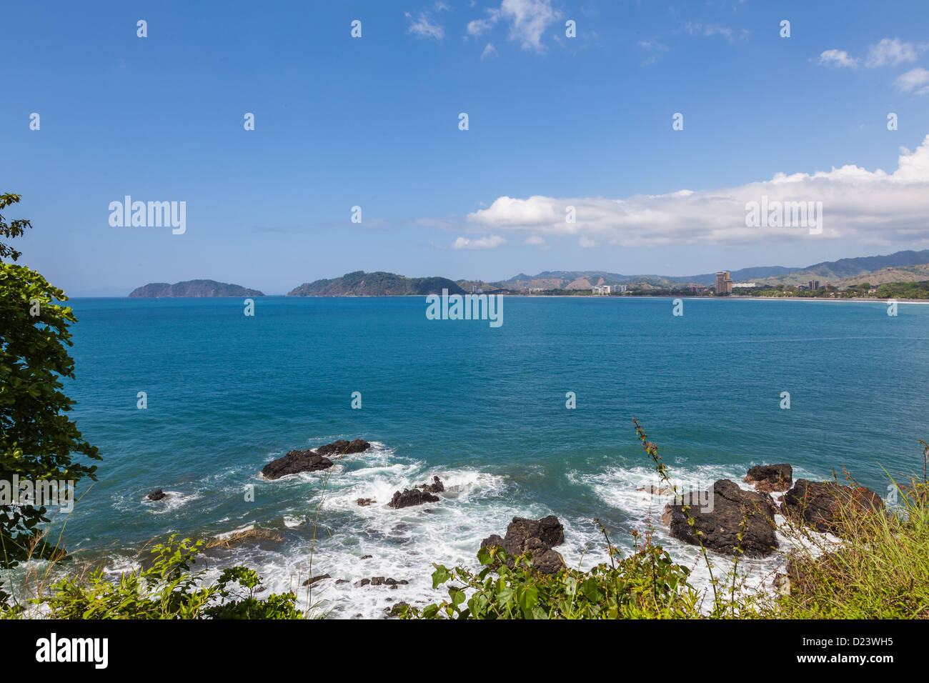 View from the cliffs to the south of Jaco, looking northwards towards Herradura Stock Photo