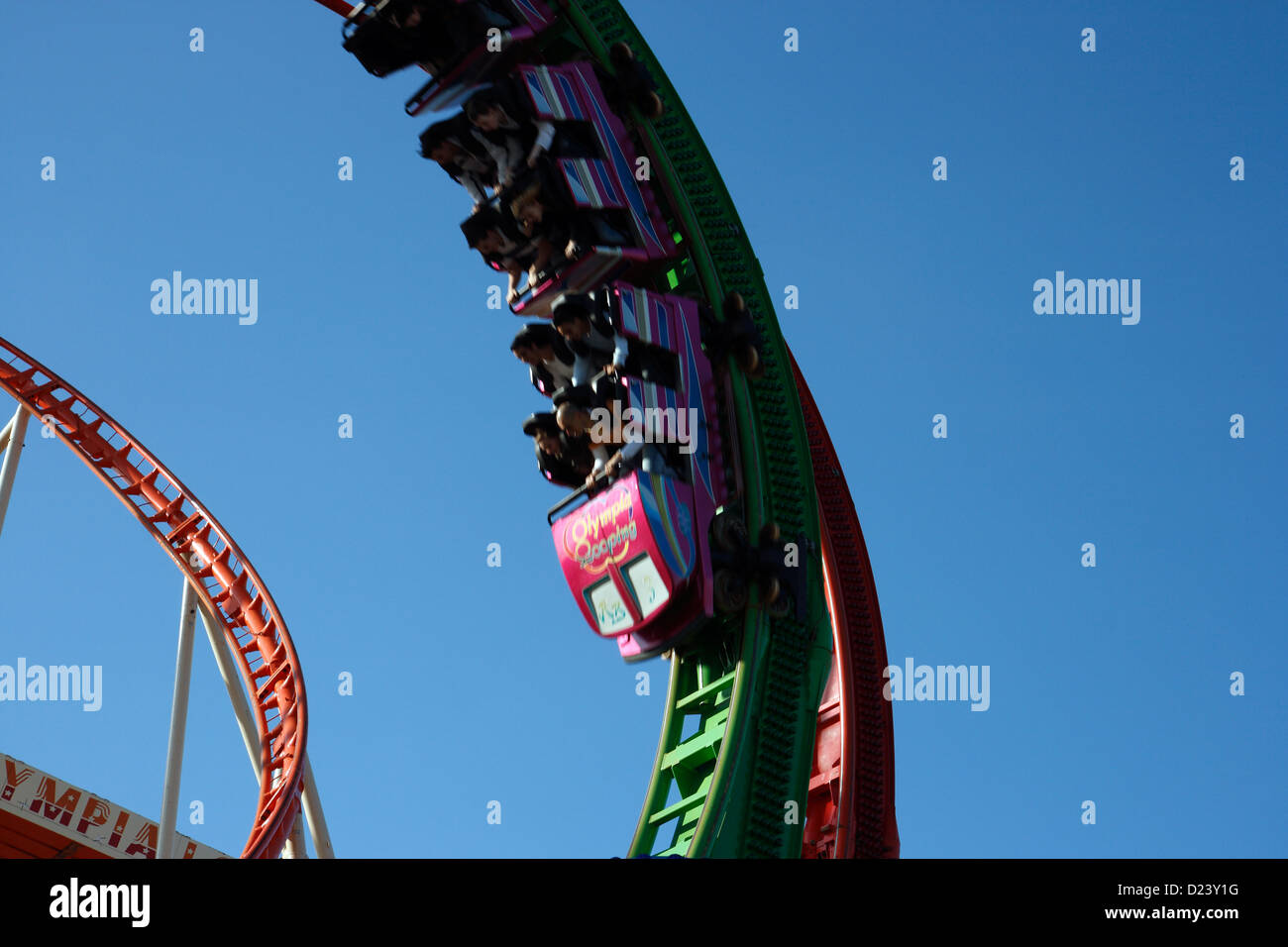 Hamburg, Germany, roller coaster on the funfair Stock Photo Alamy